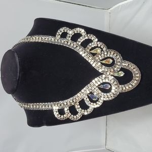 Bijou Drive special deal silver rhinestone bib necklace